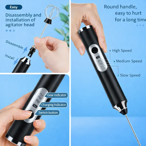 NOVA_Powerful_USB_Rechargeable_Coffee_|_Milk_Frother_&_Whisker_Handheld_–_3_Speed_Cappuccino_&_Latte_Maker