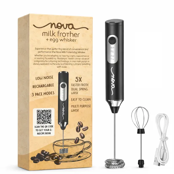 NOVA_Powerful_USB_Rechargeable_Coffee_|_Milk_Frother_&_Whisker_Handheld_–_3_Speed_Cappuccino_&_Latte_Maker