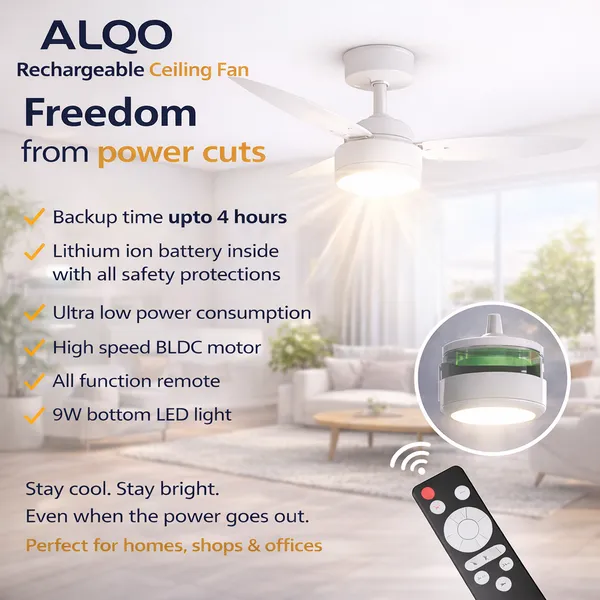 ALQO_1200mm_Rechargeable_Inverter_BLDC_Ceiling_Fan_with_Battery_Backup_&_9W_LED_Light_|_Remote_Controlled_|_Energy_Efficient_Smart_Fan_|_Up_to_4_Hours_Backup
