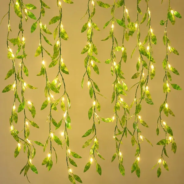 ALQO_Warm_White_LED_Leaf_Curtain_Lights_for_Bedroom,_Balcony_&_Wall_Decor,_Party,_Diwali,_Christmas,_Festive/Party_(10_Feet,_Pack_of_2)