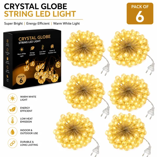 ALQO_Crystal_Globe_String_LED_Light_|_Decorative_Fairy_String_Lights_for_Bedroom,_Balcony,_Wedding,_Party,_Diwali_&_Home_Decoration_(_Warm_White,_3_Meters,_Pack_of_2)