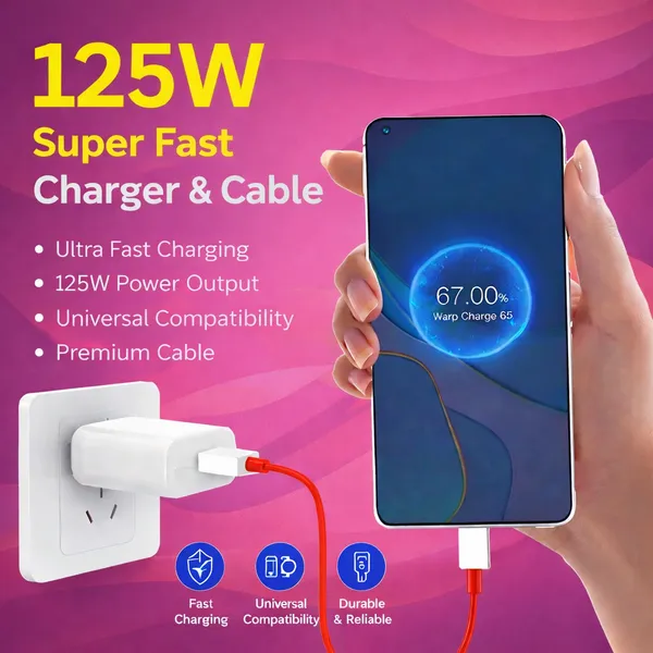 ALQO_125W_Super_VOOC_Ultra_Fast_Charger_with_Type-C_Cable_|_QC_3.0_Warp_&_Dash_Compatible_|_USB_to_Type-C_|_Compatible_with_Realme_OnePlus_Oppo_Redmi_Samsung_&_Other_Phones