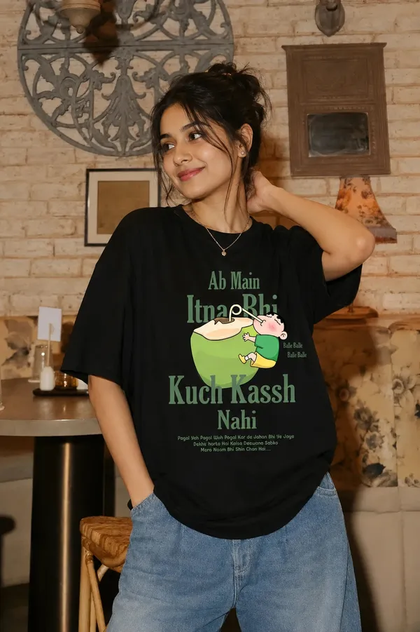 Shinchan_Oversized_Female_T_Shirt_Black