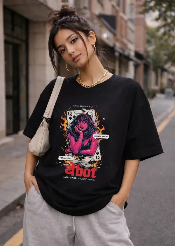 Bebot_Baddie_Girl_Oversized_T_Shirt_Black