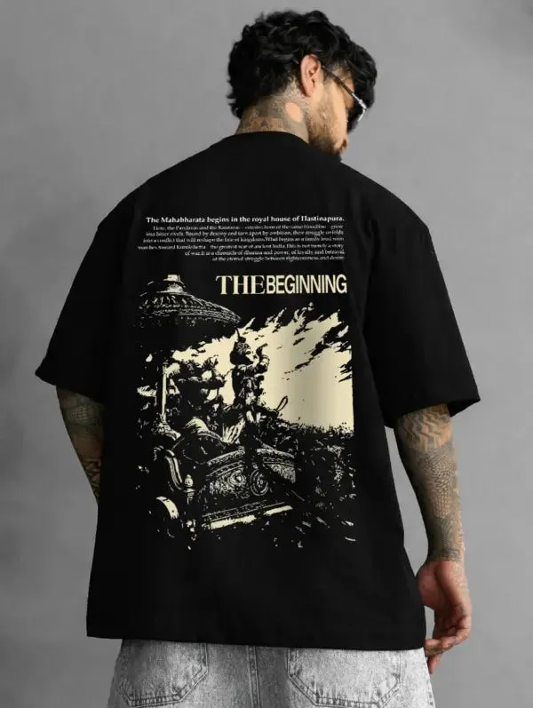 The_Beginning_Mahabharata_Krishna_Inspired_Indian_Mythology_Oversized_T_Shirt_Black