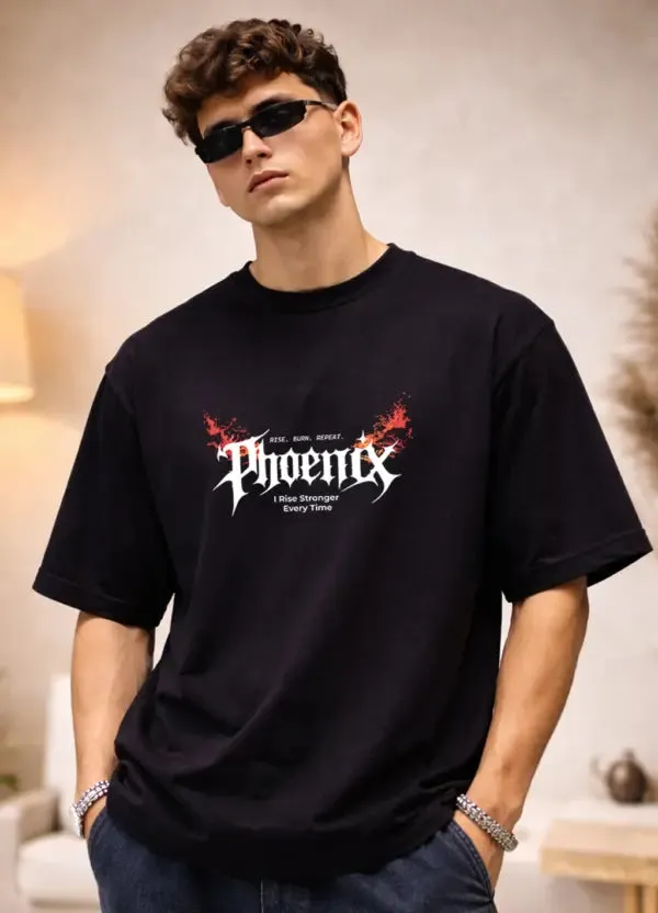 Phoenix_Rising_Oversized_T_Shirt_Black