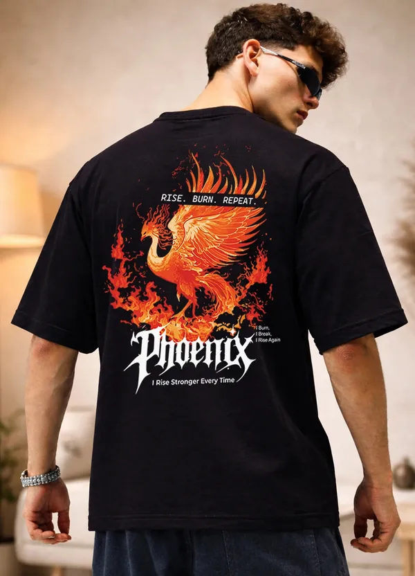 Phoenix_Rising_Oversized_T_Shirt_Black