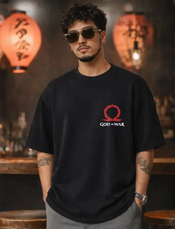 God_Of_War_Kratos_Anime_Gaming_Oversized_T_Shirt_Black