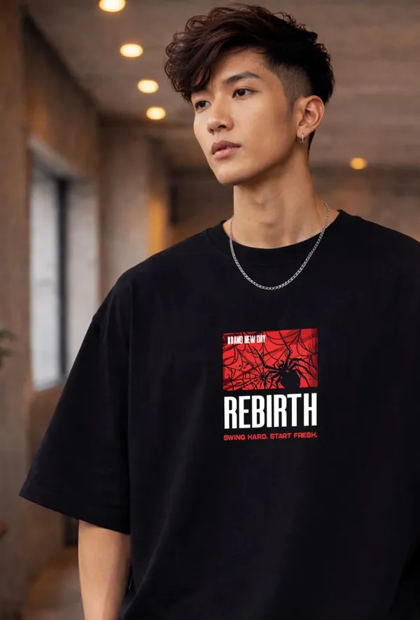 Spider_Inspired_Brand_New_Day_Rebirth_Oversized_T_Shirt_Black