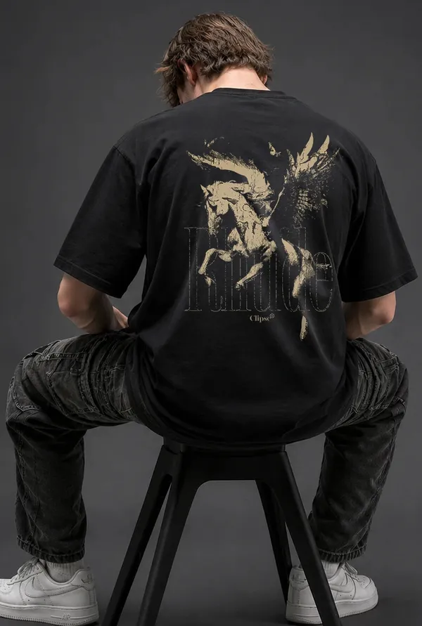 Pegasus_Winged_Horse_Oversized_T_Shirt_Black