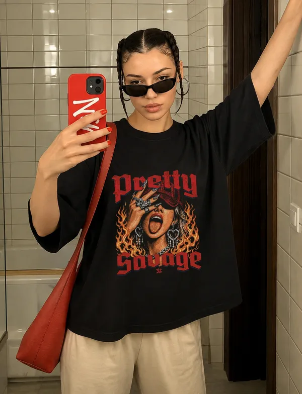 Pretty_Savage_Oversized_T_Shirt_Black