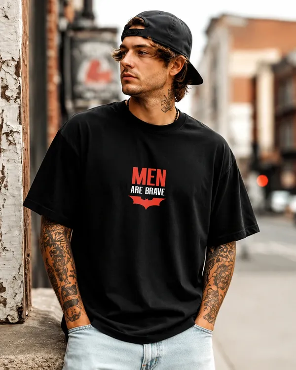 Batman_Men_Are_Brave_Edition_Oversized_T_Shirt_Black