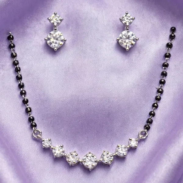 Silver_Tone_Crystal_Floral_Black_Beaded_Mangalsutra_Set_For_Women