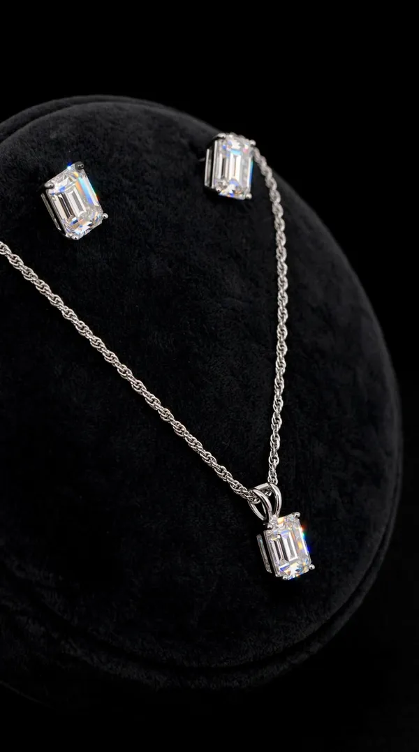 Silver_Tone_Crystal_Rectangular_Stone_Necklace_And_Earrings_Set_For_Women