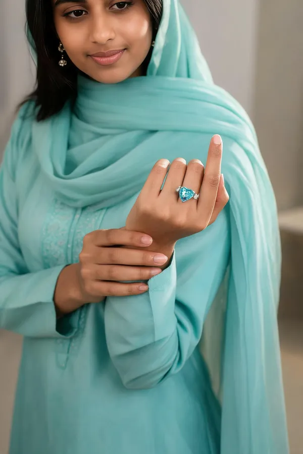 Silver_Tone_Blue_Heart_Stone_Ring_For_Women