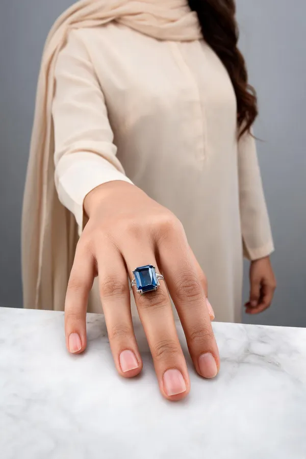 Silver_Tone_Blue_Rectangular_Stone_Statement_Ring_For_Women