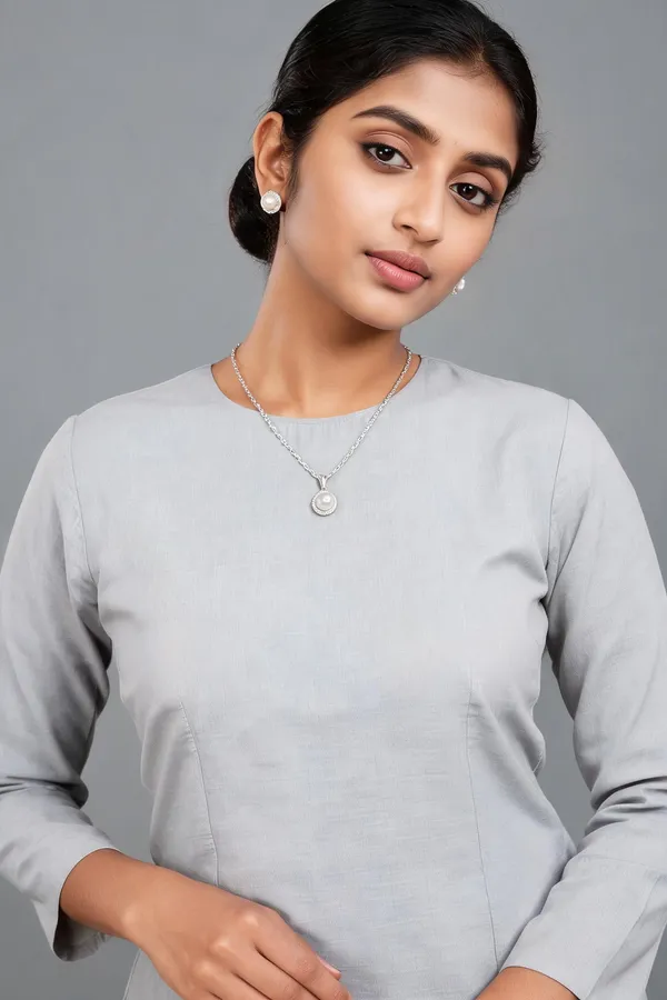 Silver_Tone_Pearl_Round_Pendant_Necklace_And_Earrings_Set_For_Women