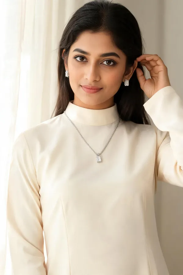 Silver_Tone_Crystal_Rectangular_Stone_Necklace_And_Earrings_Set_For_Women
