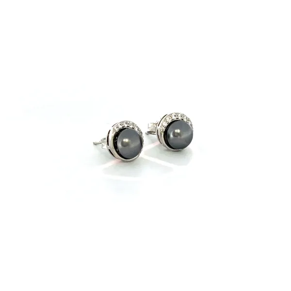 Silver_Tone_Grey_Pearl_Halo_Stud_Earrings_For_Women