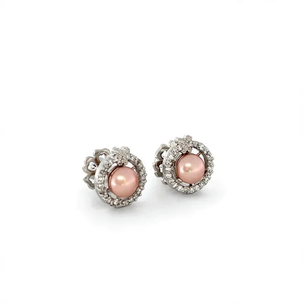 Silver_Tone_Pink_Pearl_Halo_Stud_Earrings_For_Women