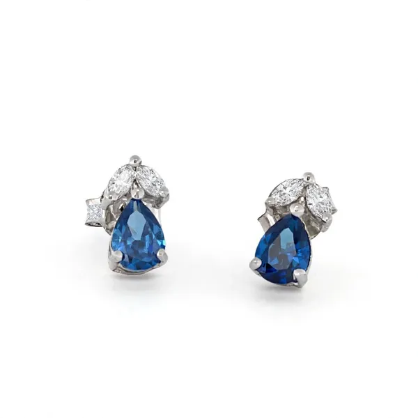 Blue_Teardrop_Gemstone_Silver_Tone_Stud_Earrings_For_Women