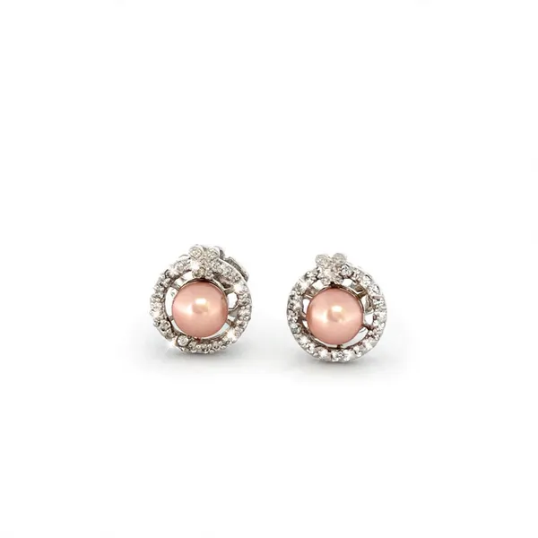 Silver_Tone_Pink_Pearl_Halo_Stud_Earrings_For_Women