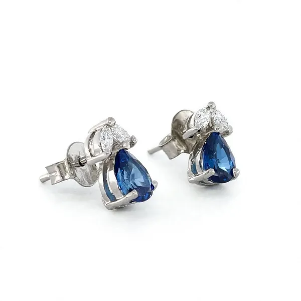 Blue_Teardrop_Gemstone_Silver_Tone_Stud_Earrings_For_Women