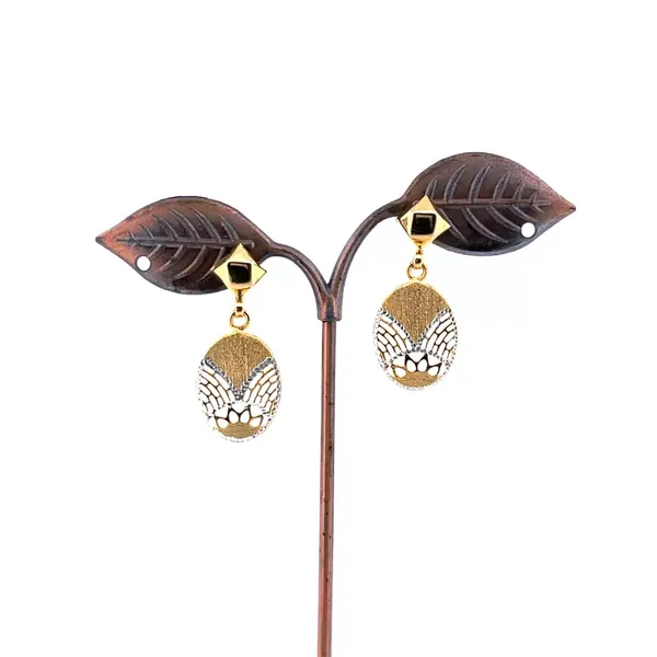 Brown_Gold_Tone_Leaf_Drop_Earrings_For_Women