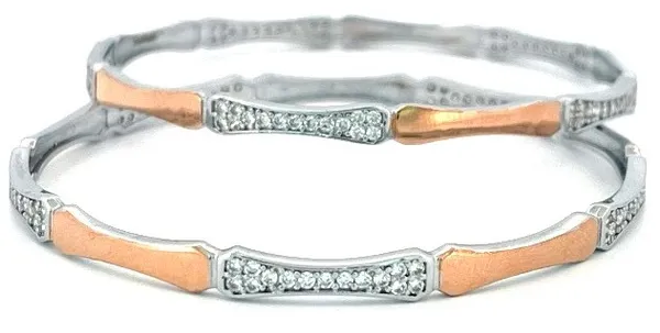 Rose_Gold_Silver_Tone_Crystal_Open_Bangle_Set_For_Women