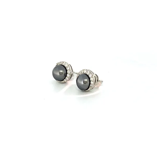 Silver_Tone_Grey_Pearl_Halo_Stud_Earrings_For_Women