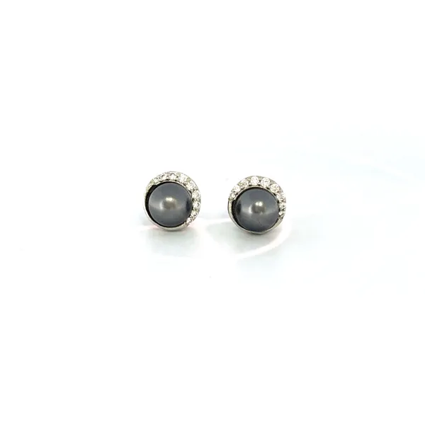 Silver_Tone_Grey_Pearl_Halo_Stud_Earrings_For_Women