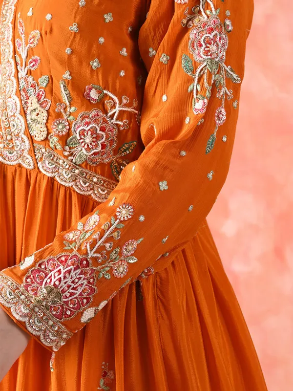 Women_Floral_Embroidered_Angrakha_Thread_Work_Pure_Silk_Kurta_with_Sharara_&_With_Dupatta