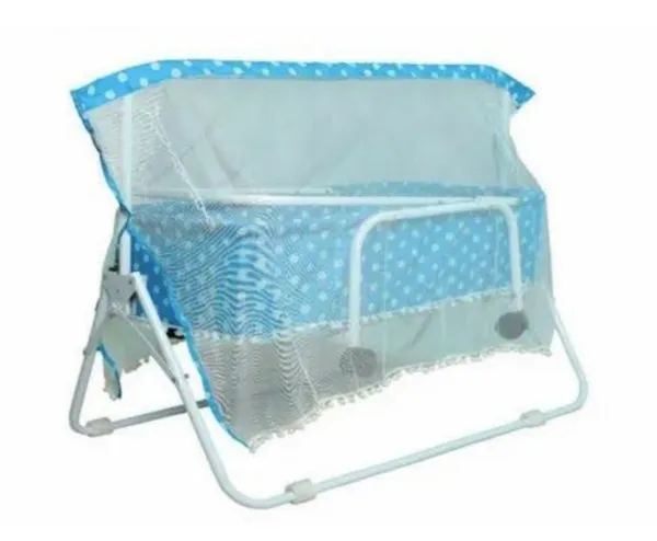 Blue_Fabric_Foldable_Baby_Cradle_for_Infants