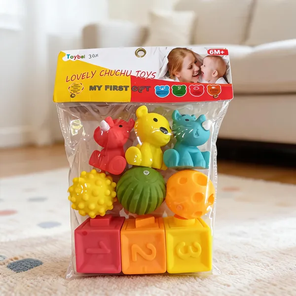Multicolor_Non-Toxic_Plastic_Baby_Animal_Figures_Textured_Balls_And_Number_Blocks_Toy_Set