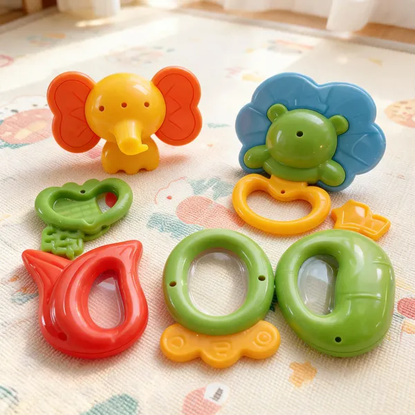 Multicolor_Plastic_Baby_Rattle_And_Teether_Toy_Set