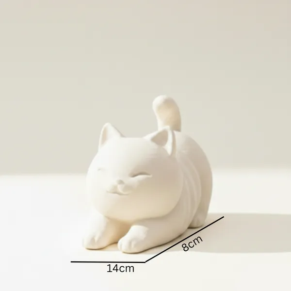 Zen_Stretch_Feline_Sculpture_Minimalist_Home_Decor_White