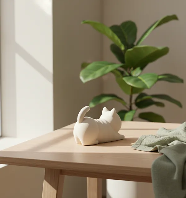 Zen_Stretch_Feline_Sculpture_Minimalist_Home_Decor_White
