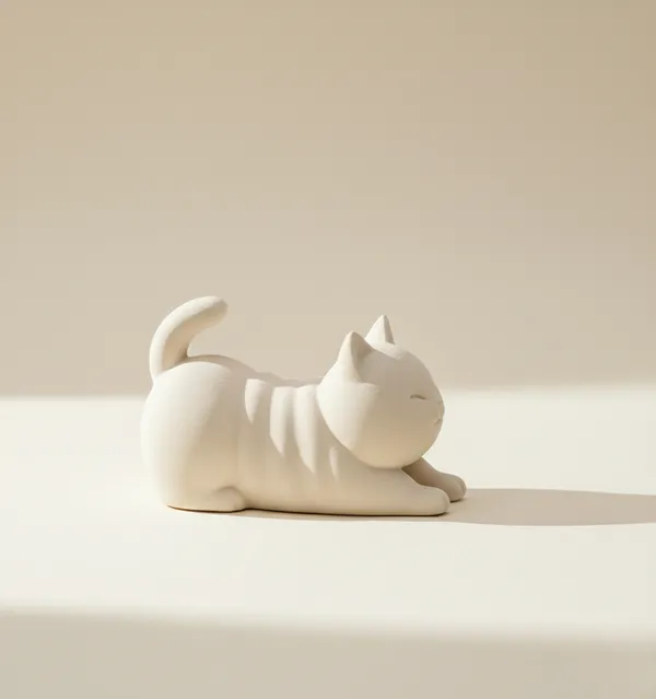 Zen_Stretch_Feline_Sculpture_Minimalist_Home_Decor_White
