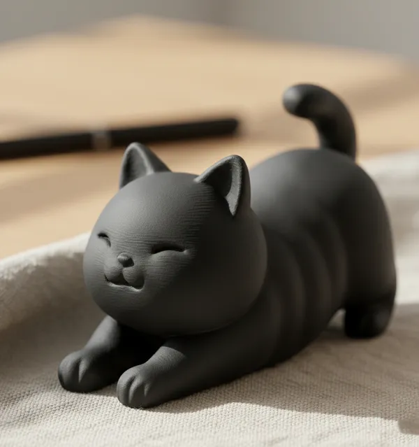 Zen_Stretch_Feline_Sculpture_Minimalist_Home_Decor_Black