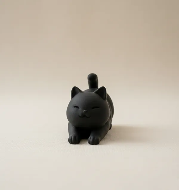 Zen_Stretch_Feline_Sculpture_Minimalist_Home_Decor_Black