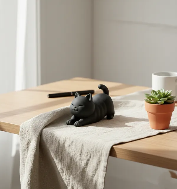 Zen_Stretch_Feline_Sculpture_Minimalist_Home_Decor_Black