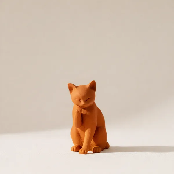 Minimalist_Cat_Figurine_Decorative_Desk_Shelf_Accent_Orange