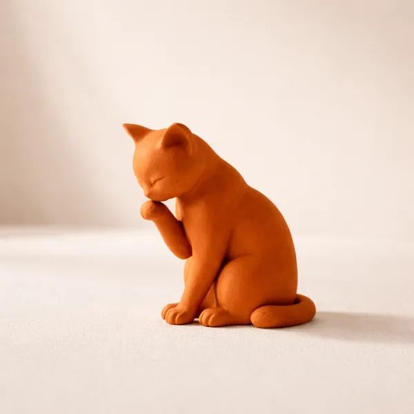 Minimalist_Cat_Figurine_Decorative_Desk_Shelf_Accent_Orange
