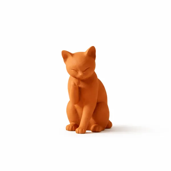 Minimalist_Cat_Figurine_Decorative_Desk_Shelf_Accent_Orange