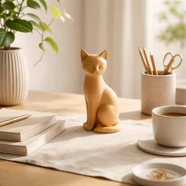 Minimalist_Cat_Figurine_Modern_Desk_Home_Decor_Accent_Orange