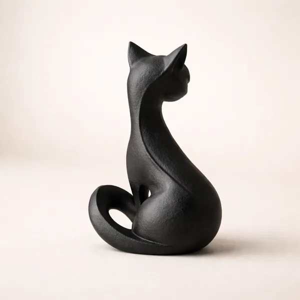 Modern_Cat_Figurine_Minimalist_Cat_Statue_Home_Decor_Black