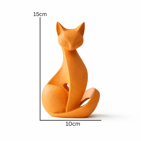 Modern_Cat_Figurine_Minimalist_Cat_Statue_Home_Decor_Orange