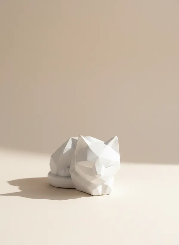 Geometric_Feline_Muse_Modern_Low_Poly_Cat_Sculpture_White