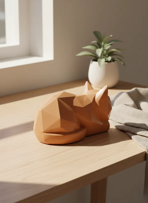 Geometric_Feline_Muse_Modern_Low_Poly_Cat_Sculpture_Orange