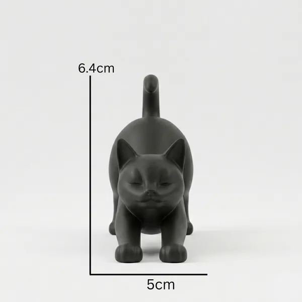 The_Stretching_Zen_Cat_Modern_Minimalist_Sculpture_Black